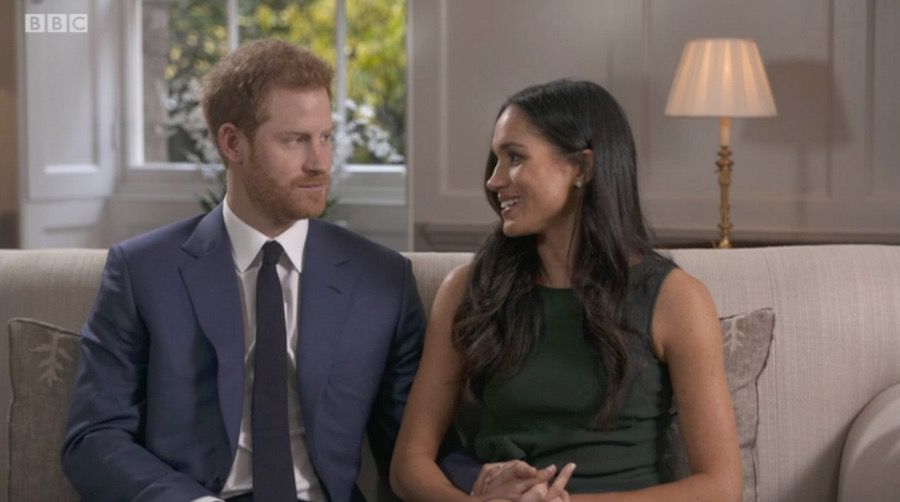 Meghan Markle wearing the green bow dress by PAROSH during her engagement interview