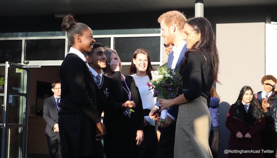 Prince Harry and Meghan Markle at Nottingham Academy