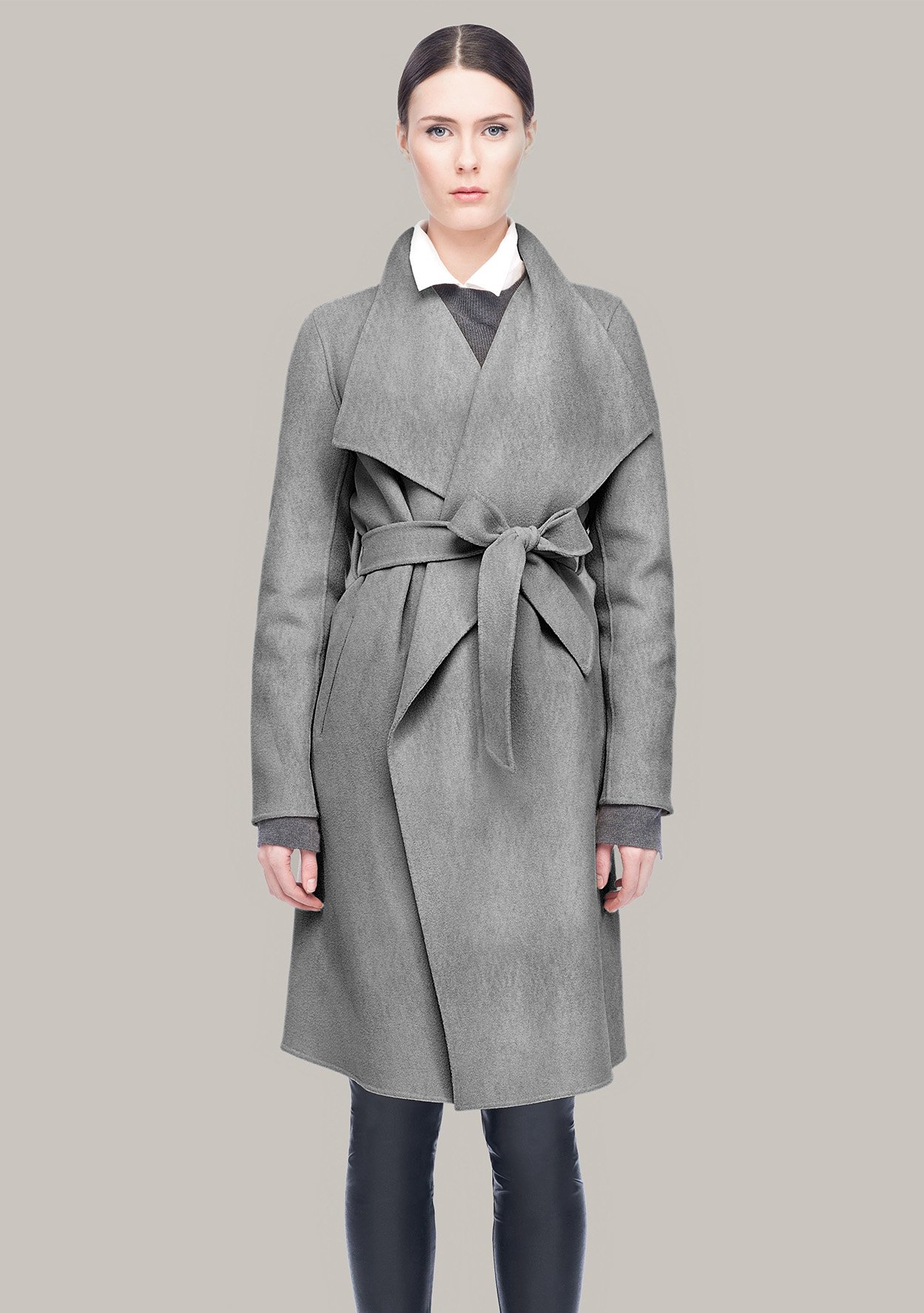 Line the Label Meghan Wrap Coat in Grey