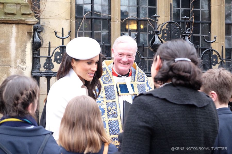 Meghan Markle meets with schoolchildren after the commonwealth day service