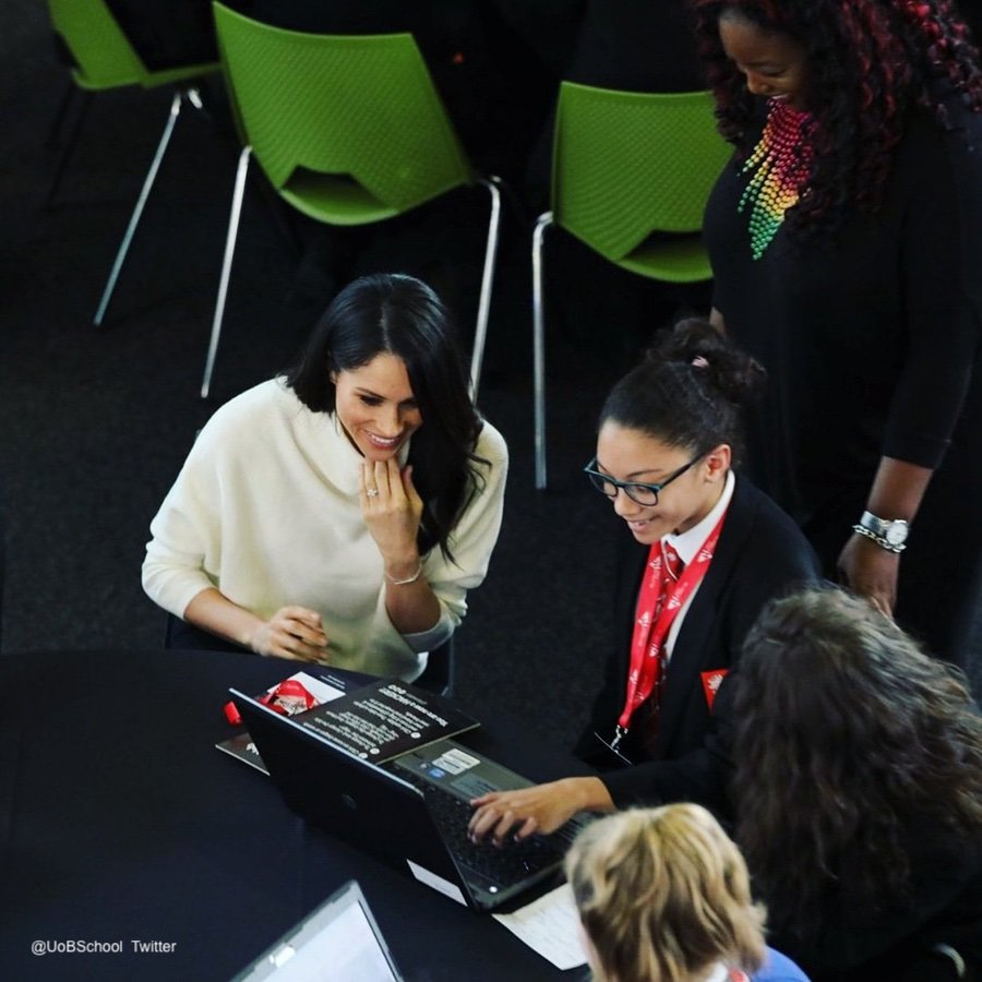 Meghan and Harry with the "Stemettes" in Birmingham