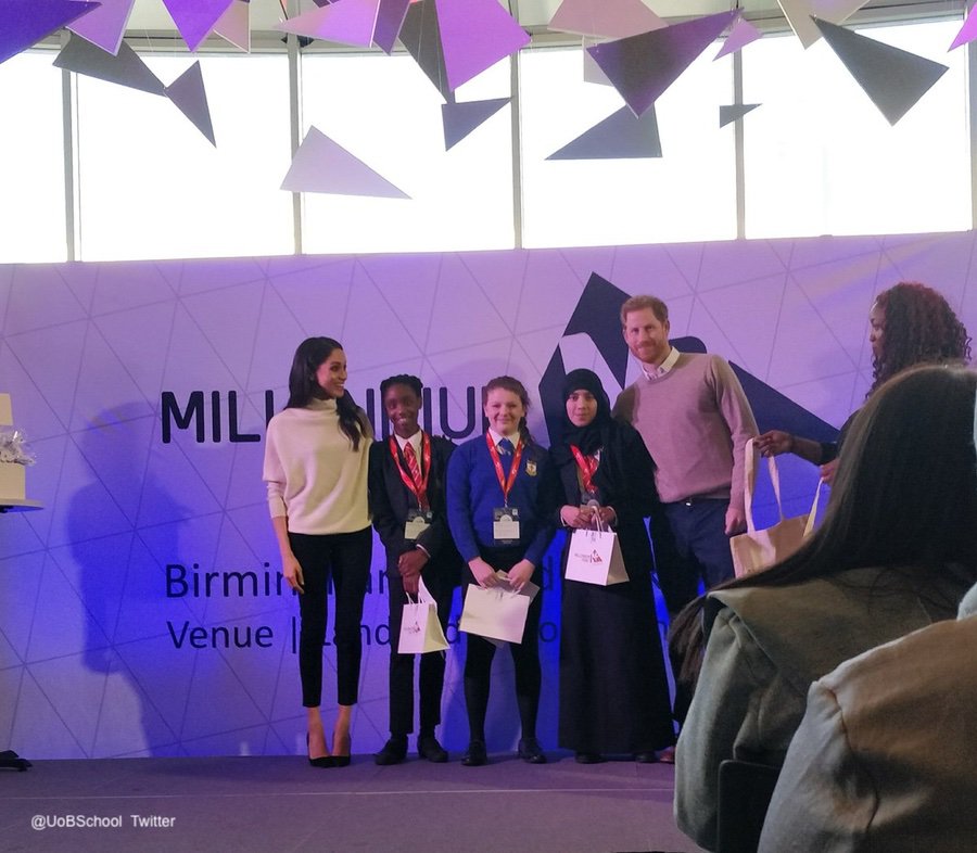 Meghan and Harry with the "Stemettes" in Birmingham