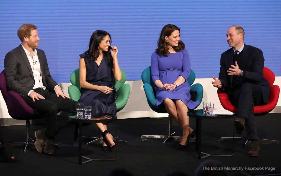 Meghan Markle with Prince Harry, Prince William and Kate Middleton at the Royal Foundation Forum