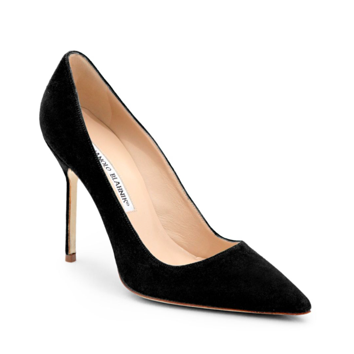 Manolo Blahnik BB pumps in black suede, as worn by Meghan Markle