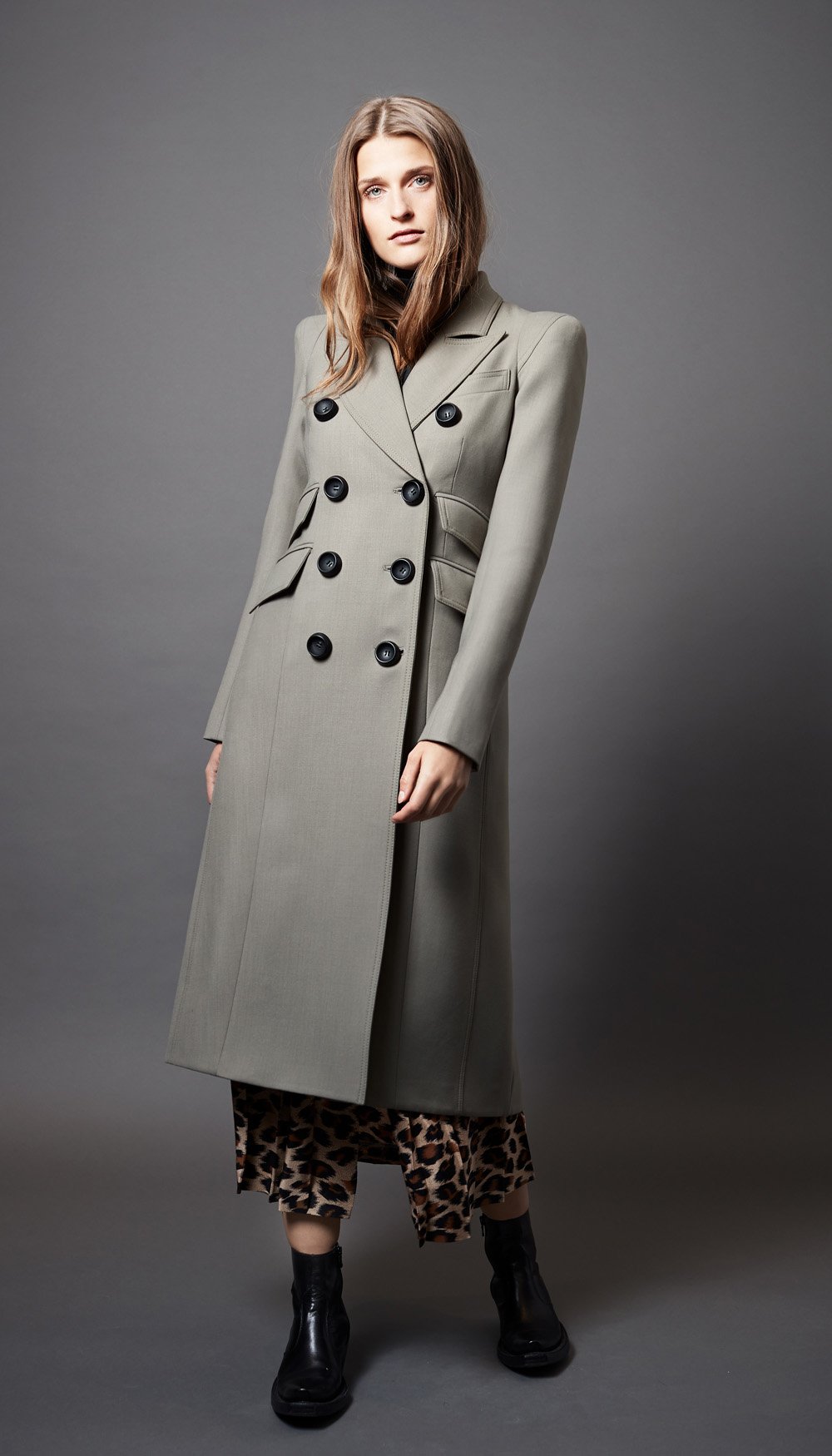 Smythe Pagoda Coat in Storm Grey