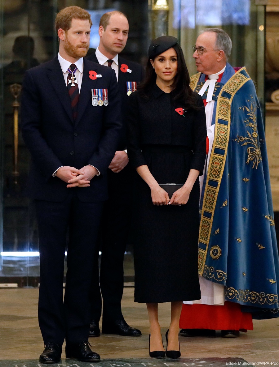 William, Harry and Meghan attend the Anzac Service at Westminster Abbey