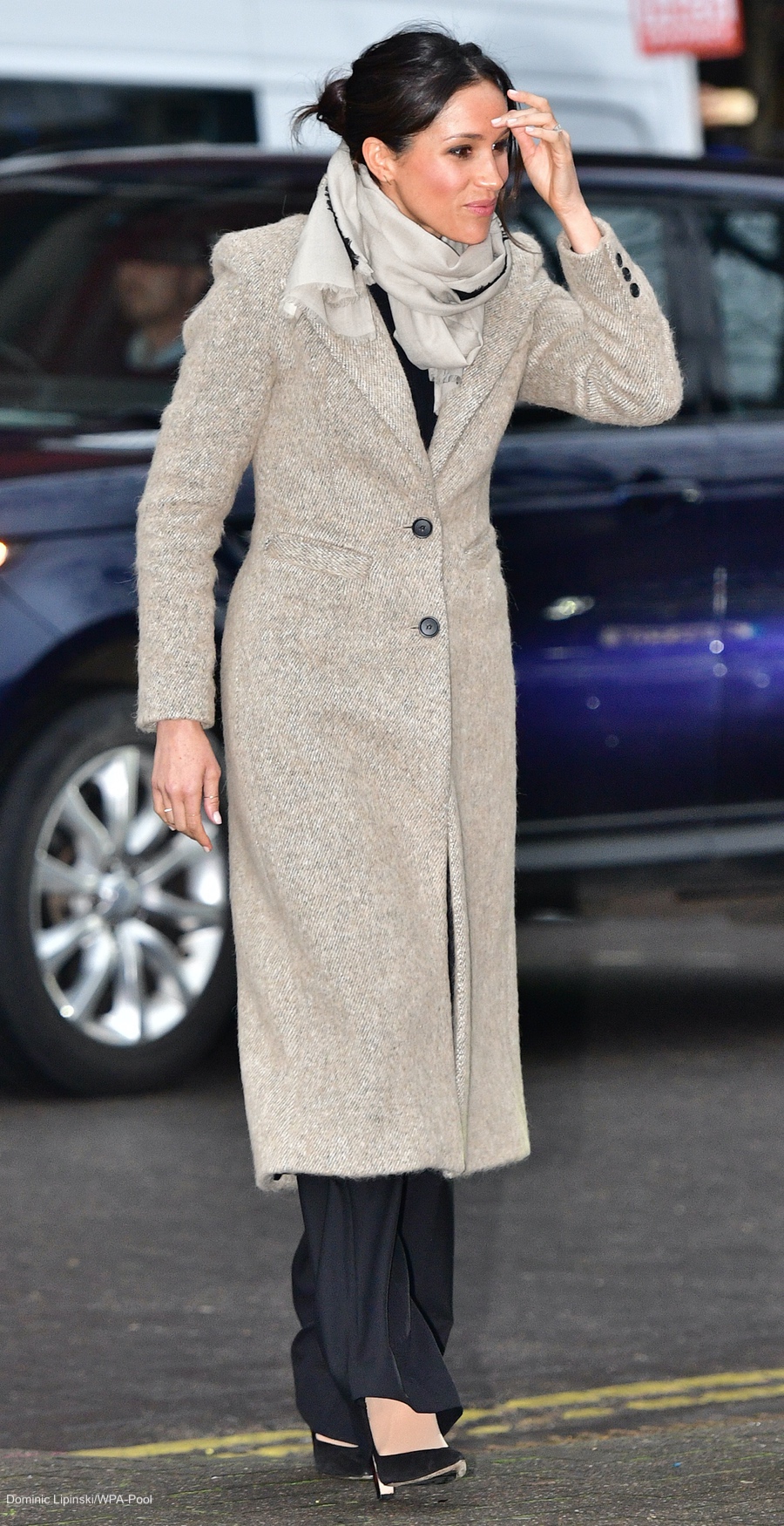 Meghan Markle wearing the Smythe Brando coat in Brixton