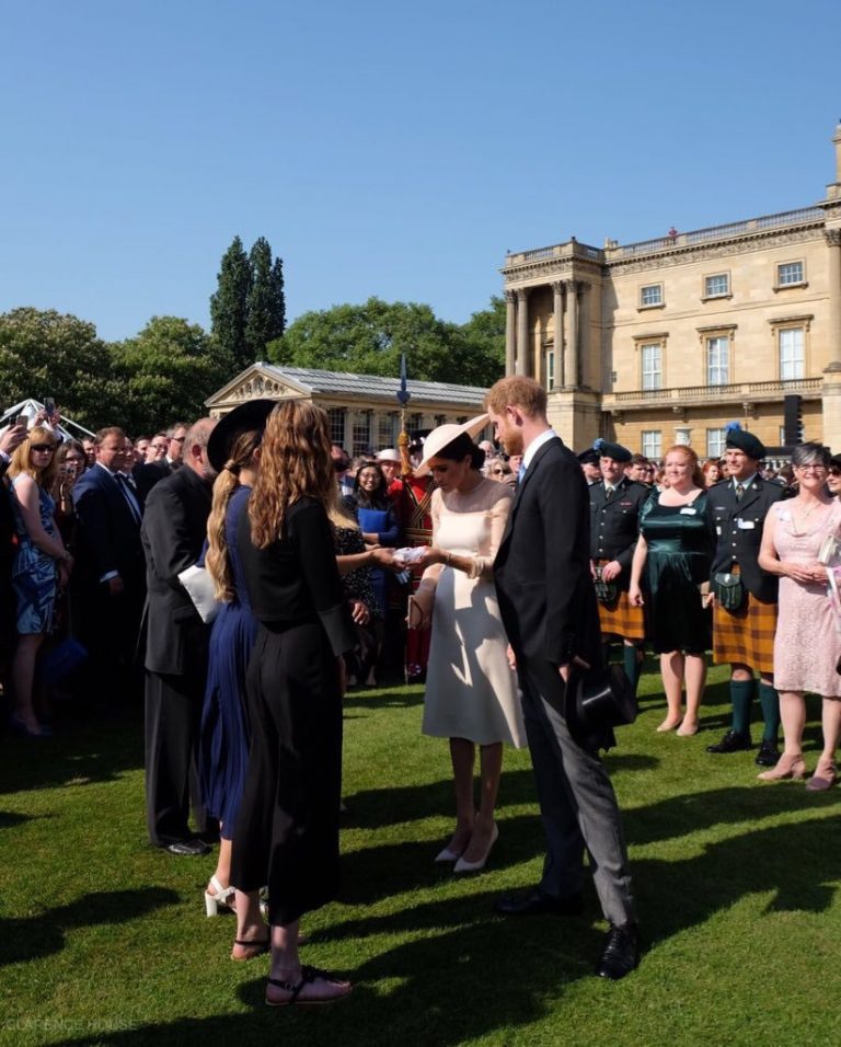 Newlywed Meghan wears London label GOAT for her first garden party