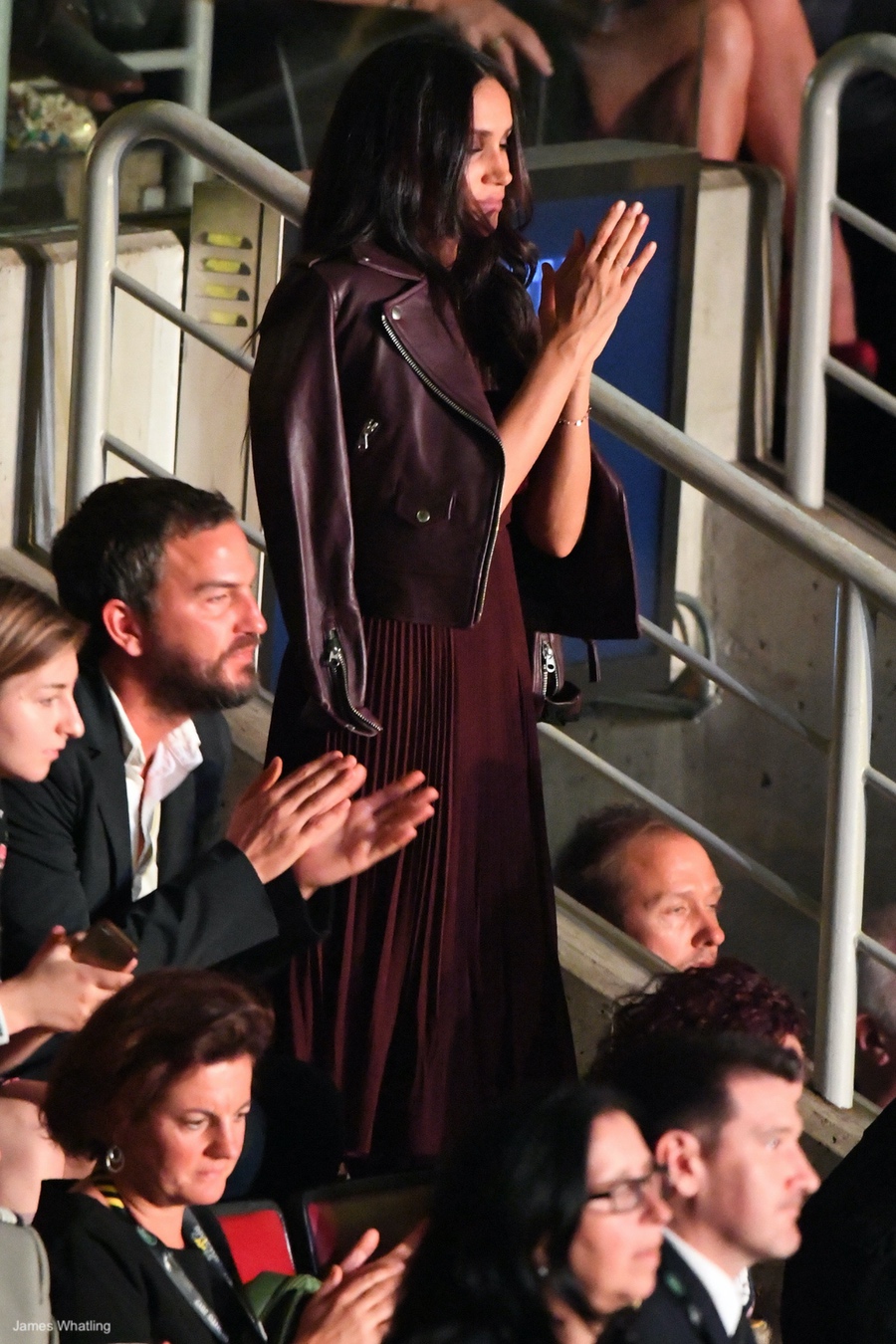 Meghan Markle wearing a MACKAGE coat to the Invictus Games